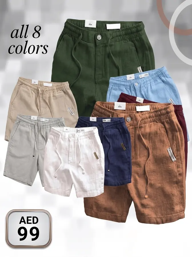 Pack of 8 Men's Casual Drawstring Shorts